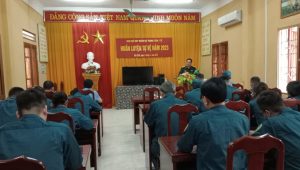 Ban chỉ huy quân sự tự vệ Trung tâm Y tế huyện Văn Chấn huấn luyện công tác tự vệ năm 2023